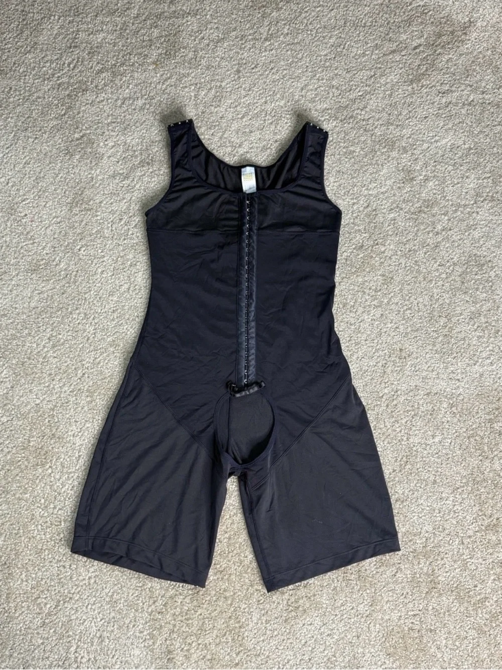 Men's Black Compression Body Shaper with Front Zipper